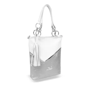 Zellia 24046 fehér-ezüst női válltáska 30 x 28 x 8 cm