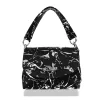  Dámska kabelka cez rameno Zellia 25101, čierno-strieborná, s mramorovým vzorom, 23 x 16 x 10 cm