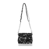  Dámska kabelka cez rameno Zellia 25101, čierno-strieborná, s mramorovým vzorom, 23 x 16 x 10 cm
