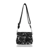  Dámska kabelka cez rameno Zellia 25101, čierno-strieborná, s mramorovým vzorom, 23 x 16 x 10 cm