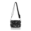  Dámska kabelka cez rameno Zellia 25101, čierno-strieborná, s mramorovým vzorom, 23 x 16 x 10 cm
