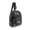  Dámsky batoh Zellia Zlb301 v čierno-striebornej farbe s mramorovým vzorom 25 x 21 x 8 cm