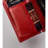  Peňaženka Peterson stojaca, klipsová, dámska kožená peňaženka purpurovej farby, RFID 16×10 cm