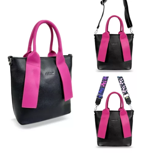  Dámska kabelka Zellia čierno-purpurová 26 × 25 cm