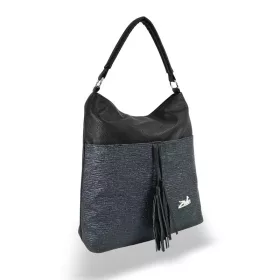    Dámska kabelka cez rameno Zellia 21031 v čierno-grafitovej farbe, 41 x 38 x 10,5 cm