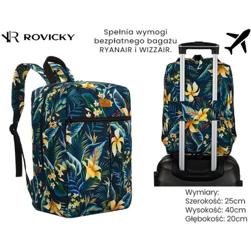  Vzorovaný ruksak Rovicky R-Pl-01-9005 09 - 40 x 25 x 20 cm