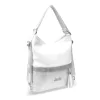 Zellia  24040 női fehér-ezüst válltáska, hátizsákká alakítható 37 x 32 x 12 cm