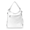 Zellia  24040 női fehér-ezüst válltáska, hátizsákká alakítható 37 x 32 x 12 cm