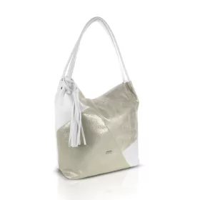    Dámska kabelka cez rameno Zellia TD22018 v bielo-zlatej farbe s nastaviteľným bočným popruhom, rozmery 36 × 34 × 17 cm