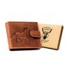  Pripínacia pánska kožená peňaženka koňakovej farby s potlačou koní 12,5×10,5 cm