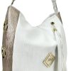  Dámska kabelka cez rameno Zellia Zlb180 v bielo-zlatej farbe, bočná taška 34 x 27 x 11 cm