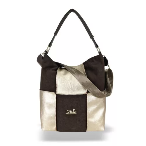  Dámska kabelka cez rameno Zellia 19141 hnedo-zlatá 37 x 30 x 13,5 cm