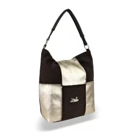    Dámska kabelka cez rameno Zellia 19141 hnedo-zlatá 37 x 30 x 13,5 cm