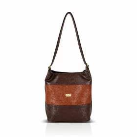   Zellia ZVN26006 Krokkó barna-konyak női válltáska 30 × 27 × 13 cm