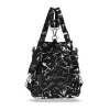  Dámsky batoh Zellia 24131 v čierno-striebornej farbe s mramorovým vzorom, 29 x 26 x 14 cm