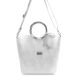    Zellia Zvn22030 strieborná -lesklé vlny- dámska kabelka, bočná taška 29 x 24,5 x 13 cm