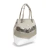  Zellia 24056 trikolórová bielo-zlatá kabelka cez rameno, bočná taška 29 x 27 x 16 cm