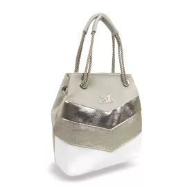    Zellia 24056 trikolórová bielo-zlatá kabelka cez rameno, bočná taška 29 x 27 x 16 cm