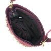Dámska kabelka Zellia vínovej farby s potlačou, taška cez rameno