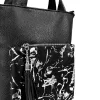 Dámska kabelka cez rameno, crossbody s čierno-strieborným mramorovým vzorom Zellia 17095 30 x 23 x 10 cm