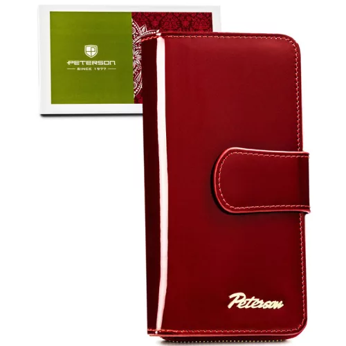  Dámska kožená peňaženka Peterson Ptn Bc-76116-0599 červená