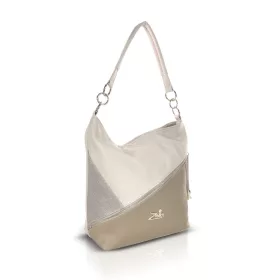   Dámska kabelka cez rameno Zellia 25193 v béžovo-ružovo-zlatej farbe s bočným popruhom 33 x 30 x 14 cm