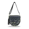 Dámska kabelka cez rameno Zellia Zlb12 tmavomodrá-zlatá - listová -