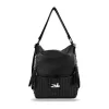  Dámska čierna taška cez rameno Zellia 22199, ktorú možno premeniť na batoh, 31 x 25 x 13,5 cm