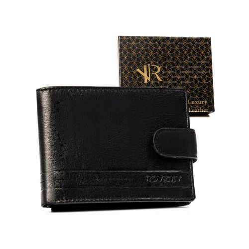  Rovicky pánska čierna kožená peňaženka RFID, 12,5×9,5 cm