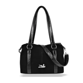    Zellia 25191 čierna semišová kabelka cez rameno s bočnou chlopňou 32 x 22 x 17,5 cm