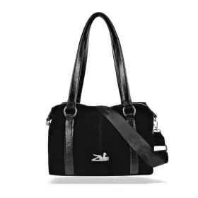    Zellia 25191 čierna semišová kabelka cez rameno s bočnou chlopňou 32 x 22 x 17,5 cm