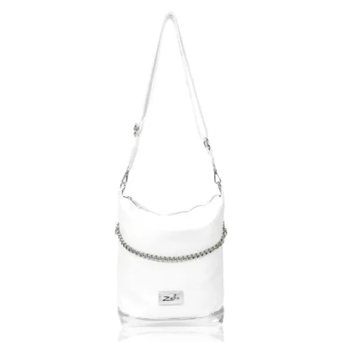  Dámska kabelka cez rameno Zellia 19060, bielo-strieborná 30 x 23 x 10 cm