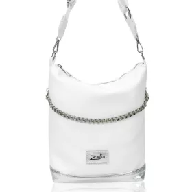    Dámska kabelka cez rameno Zellia 19060, bielo-strieborná 30 x 23 x 10 cm