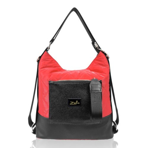  Dámska prešívaná červeno-čierna taška cez rameno Zellia, ruksak