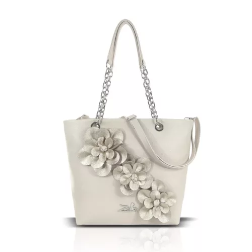  Zellia 25134F fehér-arany női díszes válltáska 32 x 41 x 12,5 cm