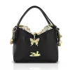  Dámska crossbody kabelka Zellia 26048 čierno-zlatá s motýľovou dekoráciou 21 × 17 × 9 cm