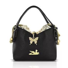    Dámska crossbody kabelka Zellia 26048 čierno-zlatá s motýľovou dekoráciou 21 × 17 × 9 cm