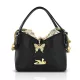  Dámska crossbody kabelka Zellia 26048 čierno-zlatá s motýľovou dekoráciou 21 × 17 × 9 cm