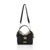  Dámska crossbody kabelka Zellia 26048 čierno-zlatá s motýľovou dekoráciou 21 × 17 × 9 cm