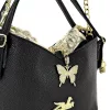  Dámska crossbody kabelka Zellia 26048 čierno-zlatá s motýľovou dekoráciou 21 × 17 × 9 cm
