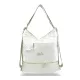  Zellia 24099 dámska taška cez rameno, premeniteľná na batoh, ecru biela prešívaná - materiál s nápisom 37 x 37 x 17 cm