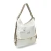  Zellia 24099 dámska taška cez rameno, premeniteľná na batoh, ecru biela prešívaná - materiál s nápisom 37 x 37 x 17 cm