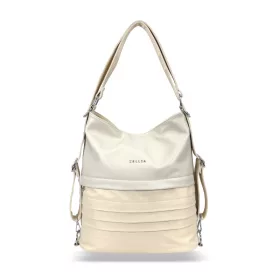    Dámska taška cez rameno Zellia Hz-111, ktorú možno premeniť na batoh, béžovo-zlatá 37 x 13 x 3 cm
