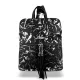  Dámsky batoh Zellia 24149 čierno-strieborný s mramorovým vzorom 33,5 x 28 x 12 cm