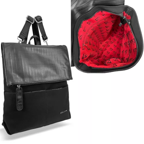  Dámsky čierny batoh Zellia Hz-122 38 x 35 x 10 cm