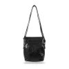  Dámska čierna trblietavá crossbody kabelka Zellia Zvn22004 21 x 18 x 6 cm
