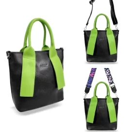  Dámska kabelka Zellia čierno-zelená 26 × 25 cm