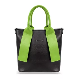  Dámska kabelka Zellia čierno-zelená 26 × 25 cm