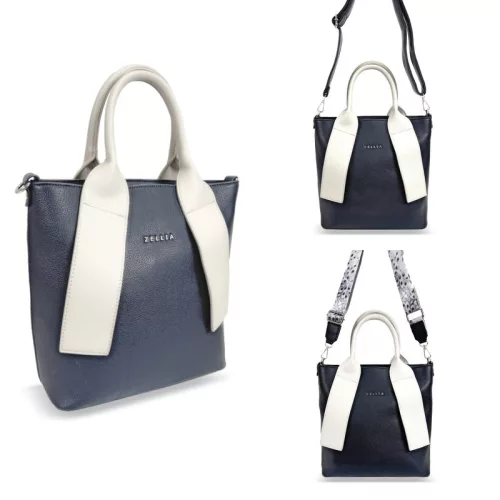  Dámska kabelka Zellia tmavomodrá 26 × 25 cm