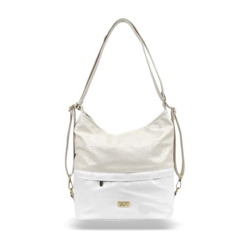 Zellia Női Válltáska/Hátizsáká Alakítható Zlb275 Beige-Fehér - Shiny -